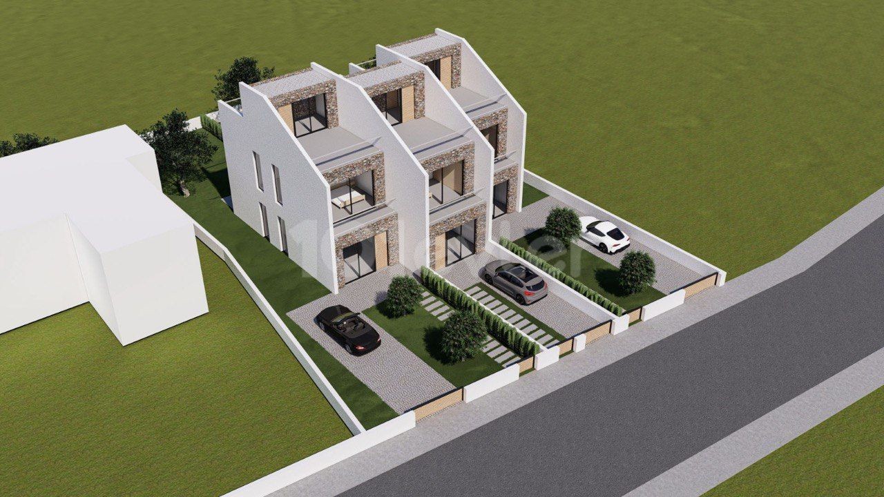 Unser Projekt einer komfortablen Doppelvilla mit 2 Schlafzimmern in Kyrenia Edremit in der Nähe der Ringstraße