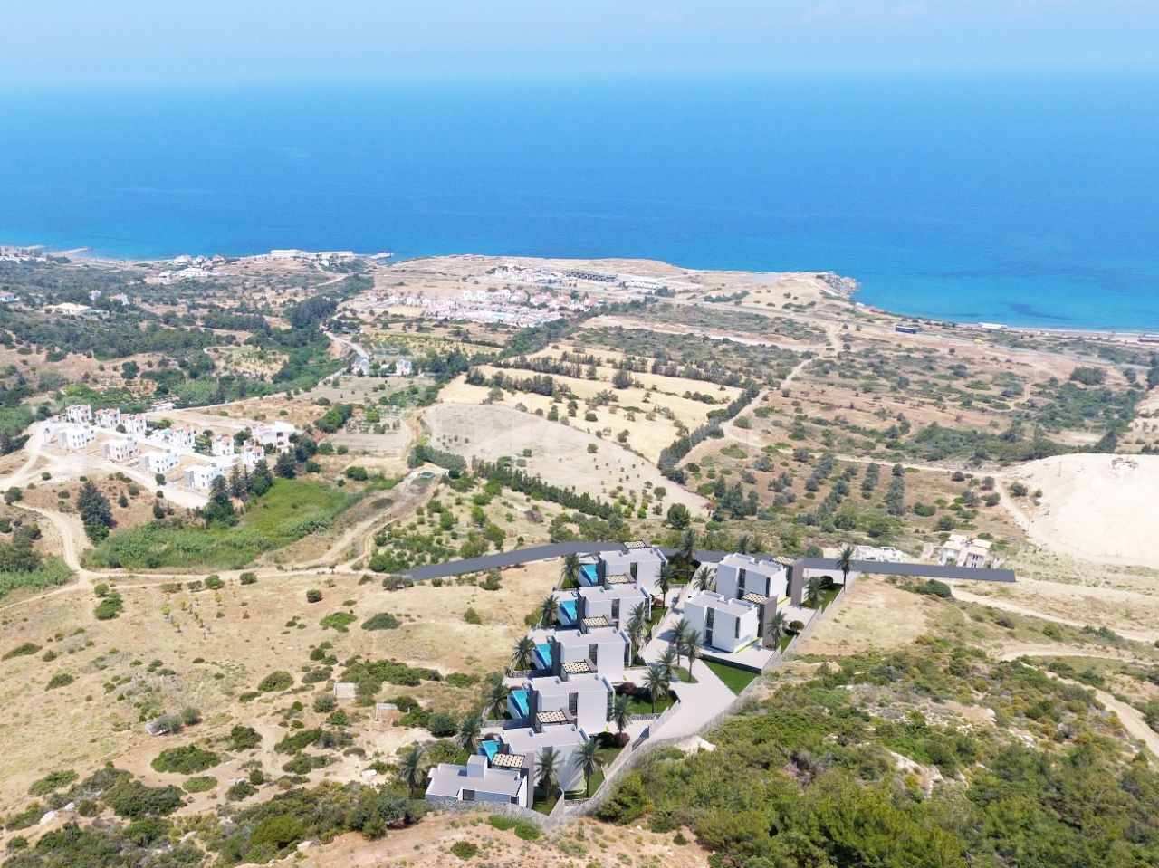 Kyrenia Esentepe 3-Schlafzimmer-Villa mit Infinity-Pool in Verbindung mit Meer und Bergen