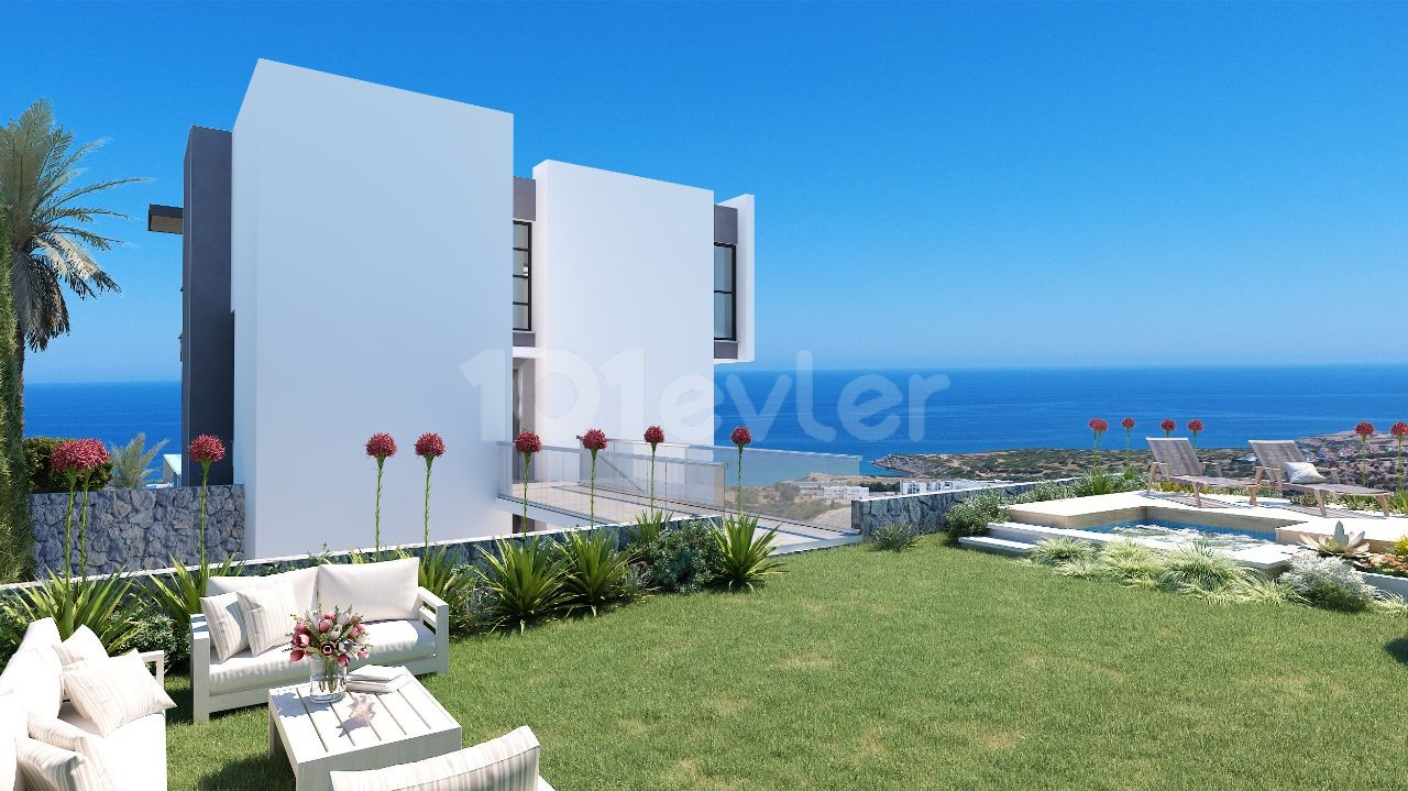 Kyrenia Esentepe 3 Bedroom Villa with Infinity Pool Intertwined with Sea and Mountain