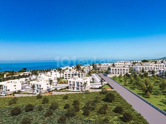 Luxuriöses Gartenapartment mit 1 Schlafzimmer, Duplex-Penthouse und Bungalow am Meer zum Verkauf in Küçük Erenköy, Famagusta