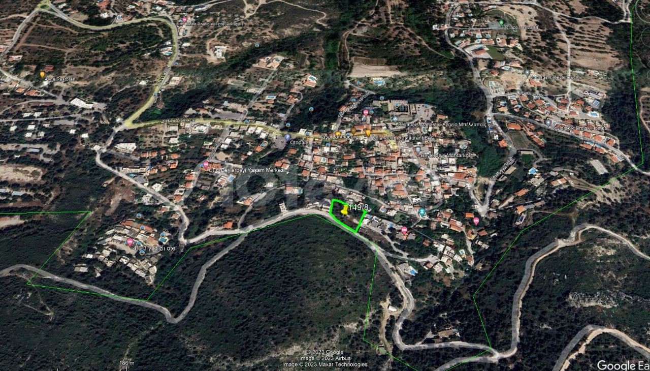 Nearly 2 acres of land with magnificent views for sale in Kyrenia Bellapais