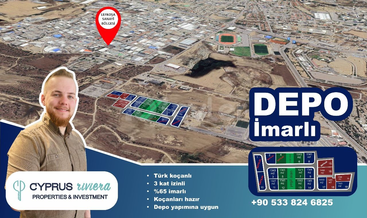Lefkoşa sanayi bölgesi yanında DEPO İMARLI 1 dönüm satılık araziler
