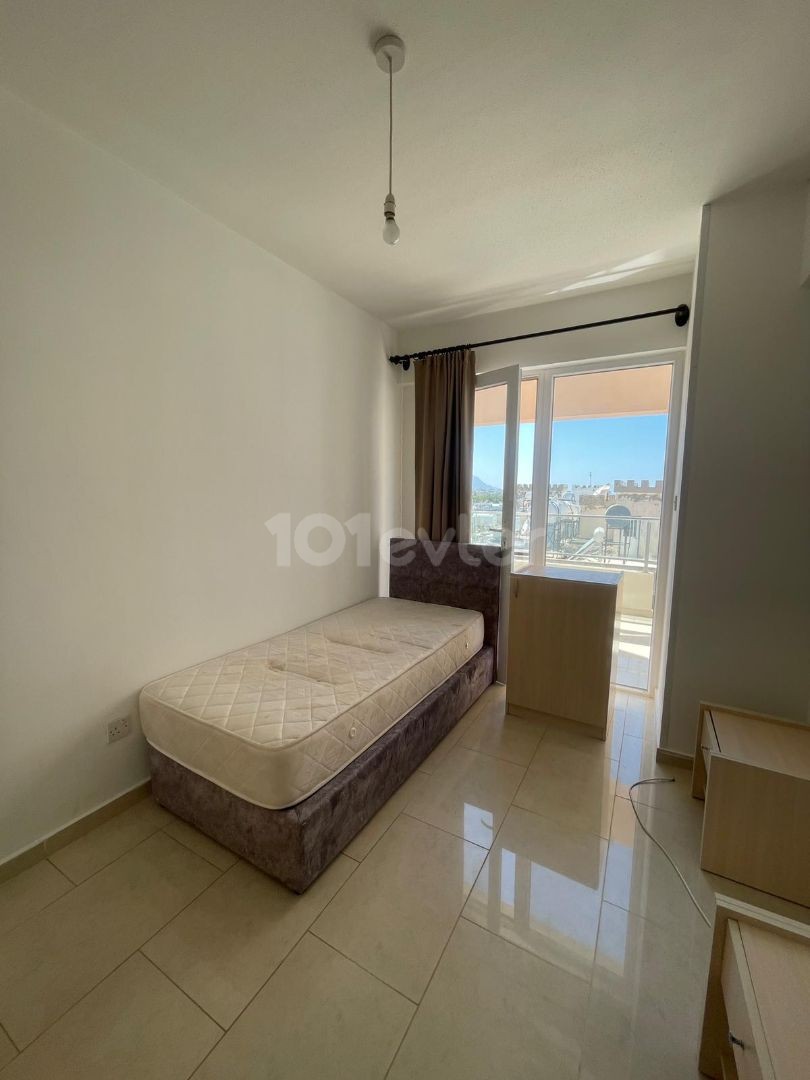 FULLY FURNISHED 2 + 1 APARTMENT FOR RENT TO A STUDENT WITH SEA AND MOUNTAIN VIEWS IN THE CENTER OF KYRENIA ** 