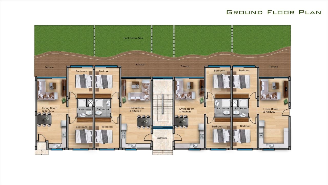 Wunderschönes 2+1 Apartment mit 26 Quadratmetern Garten, tolles Projekt mit allen Annehmlichkeiten in einer fantastischen Lage