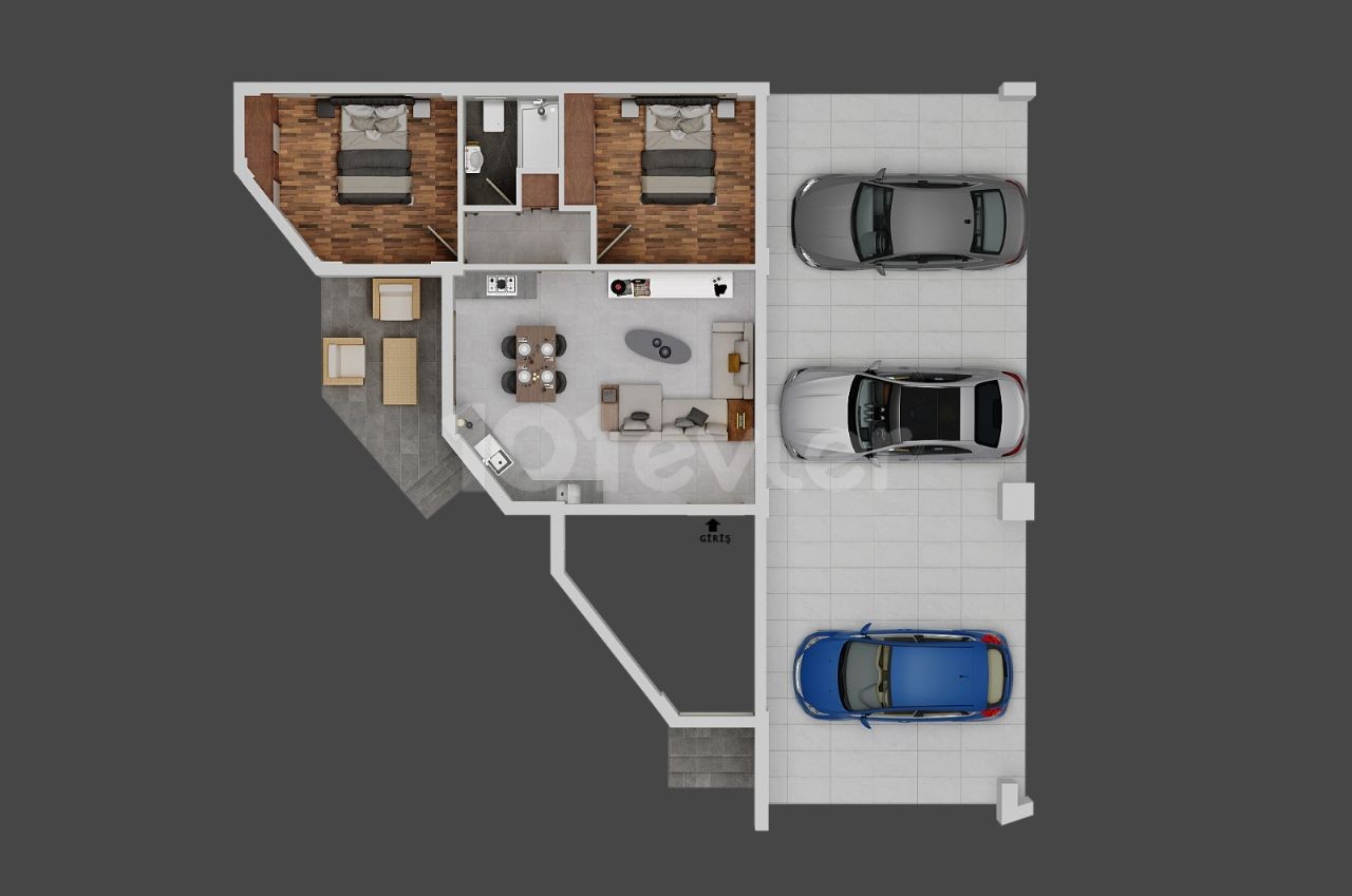 NEUES PROJEKT 2+1 ERDGESCHOSS UND AAR STOCK WOHNUNGEN IN ORTAKOY