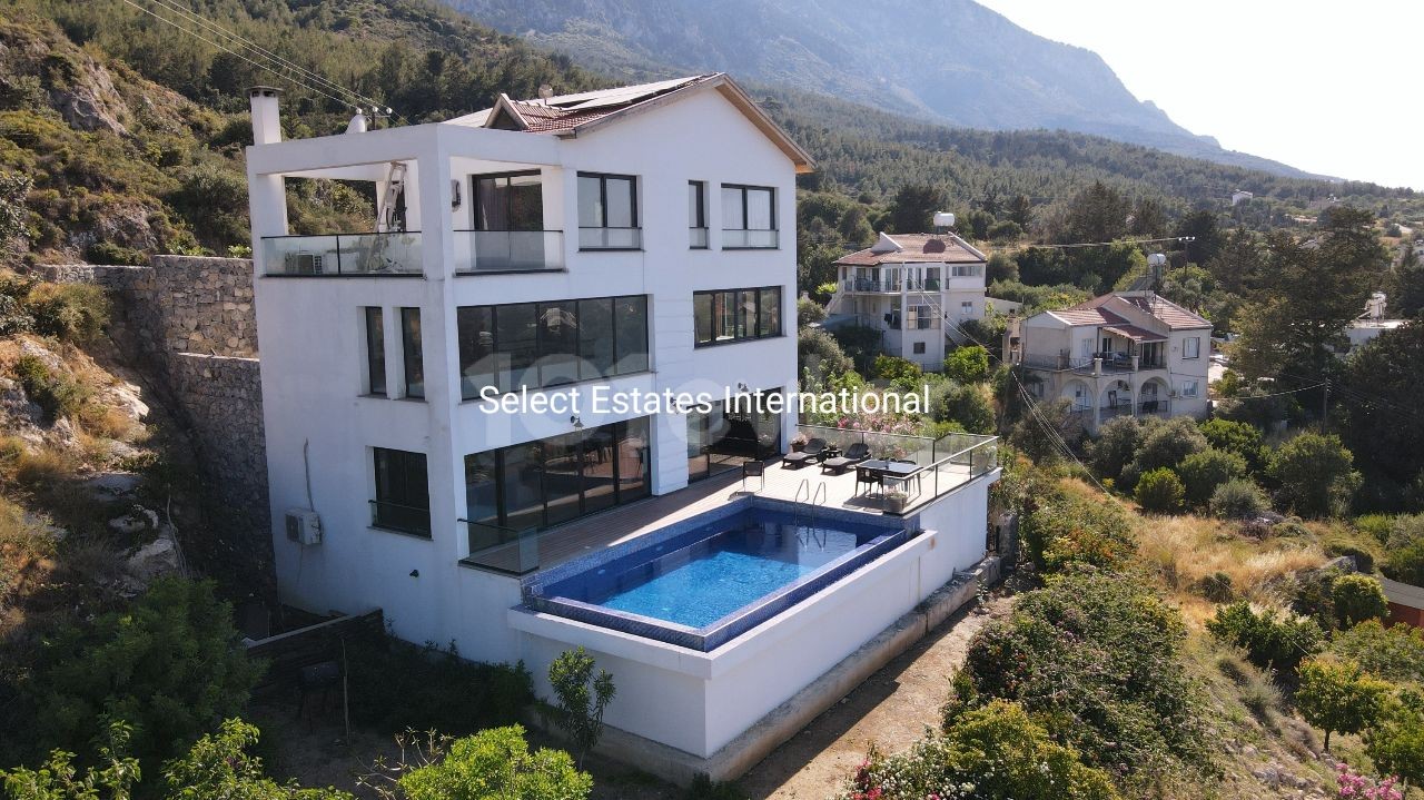 Luxury Villa with a Magnificent Sea View in Kyrenia Lapta -is eligible for a Bank Loan ** 