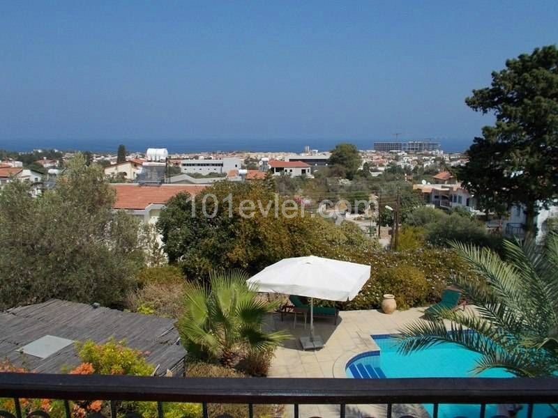 Luxury Villa with Sea View -Private Swimming Pool in 1 Acre of Land in Kyrenia Çatalköy - Suitable for Bank Loan ** 