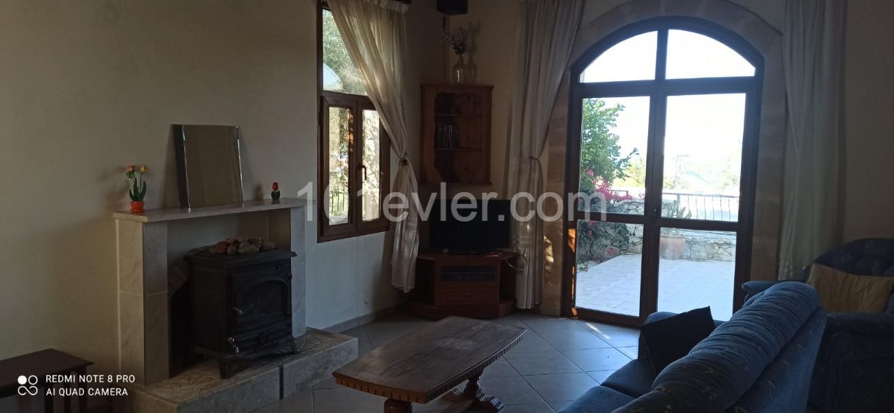 3+1 Villa For Sale With Sea and Mountain View in Alsancak