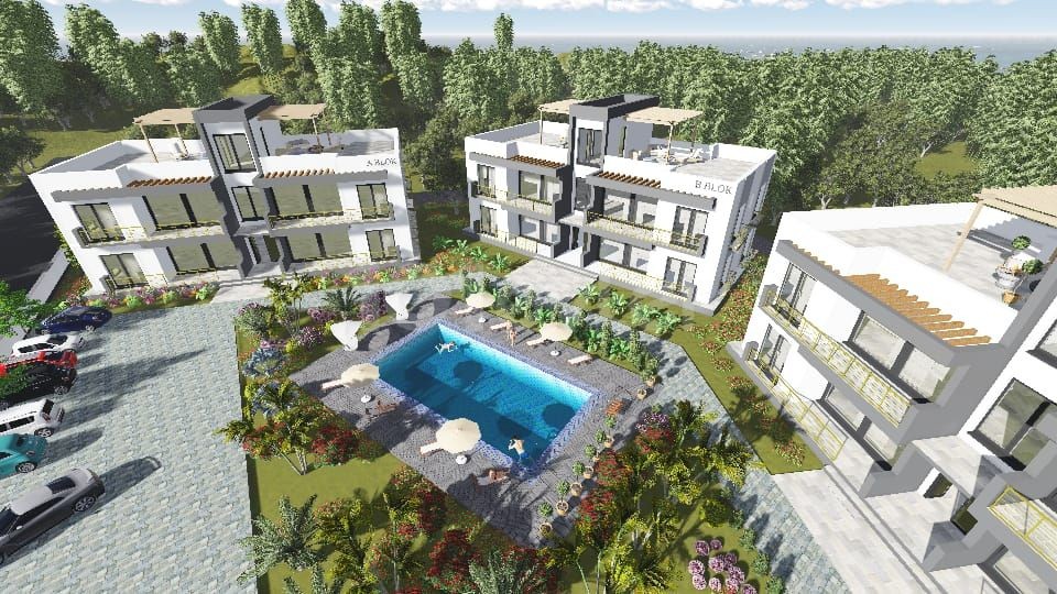 2+1 Flats For Sale In A Complex With Swimming Pool In Alsancak, Kyreniye 