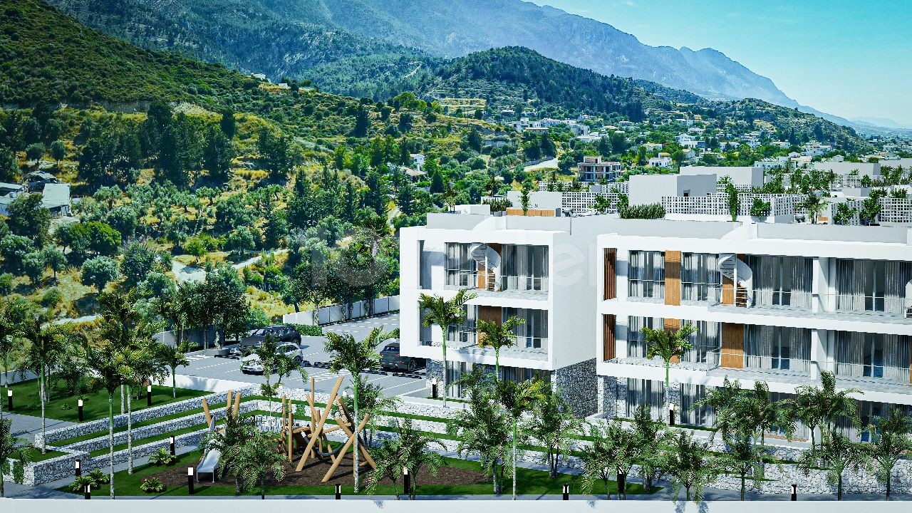 2 + 1 Penthouse-Wohnung zum Verkauf in Alsancak Ta private Website mit Blick auf die Berge und das Meer ** 