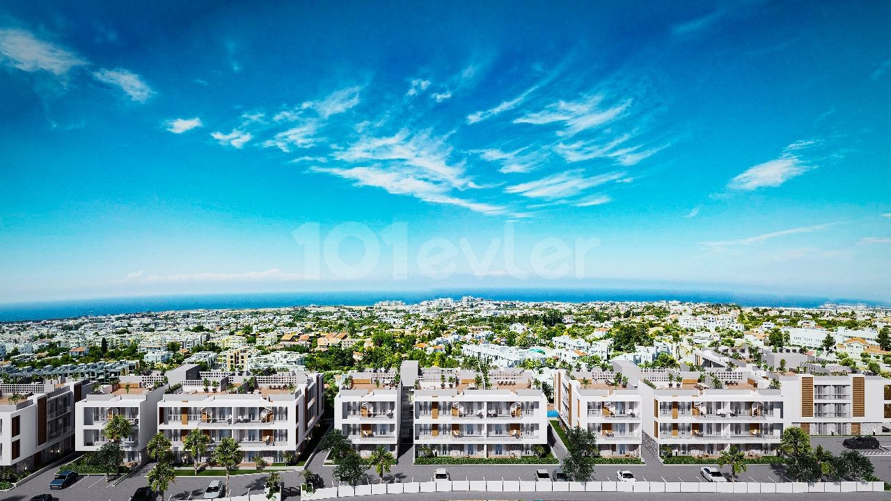 2 + 1 Penthouse Apartment for Sale in Alsancak in a Private Site with Mountain and Sea Views ** 