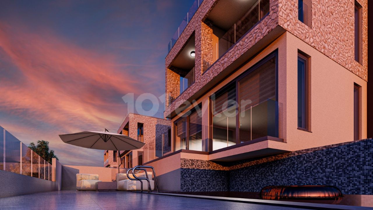 3+1new luxury villa kyrenia chatalkeu with pool and Seaview 