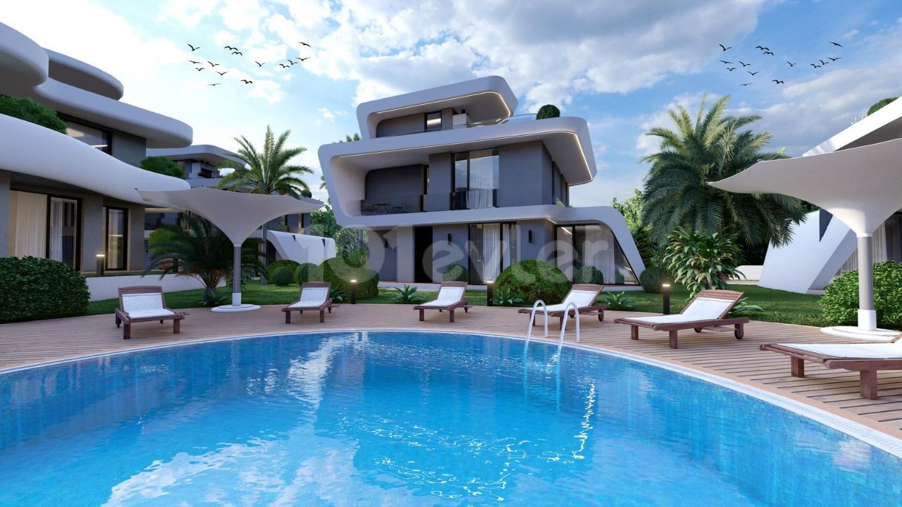 Townhouses 3+1 olive garden modern architecture 220000£ kyrenia lapta