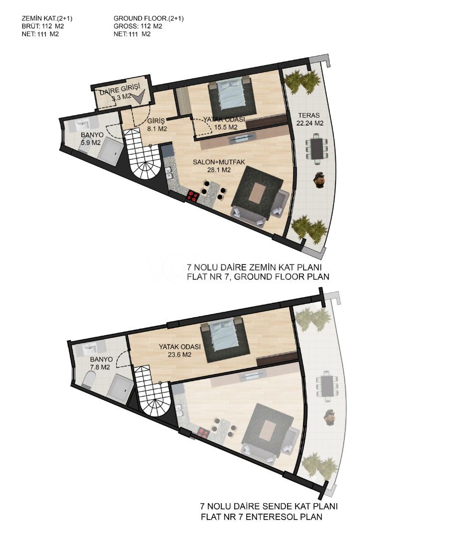 Olivia court complex 2+1 apartments with pool, gym,playground and café. 145000£ lapta kyrenia