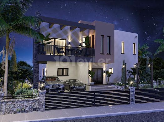 4+1 luxury villa for sale in the Alsancak with Sea and mountain view 