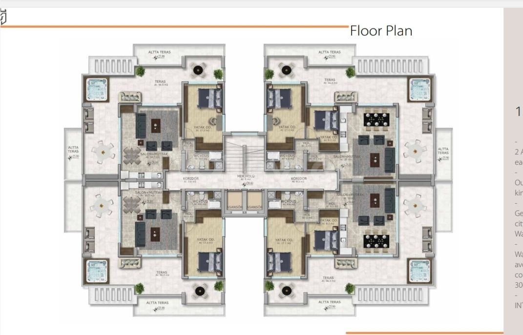 Phoenix tower kyrenia centre 1+1  2+1  3+1   prices 112000 to 299000