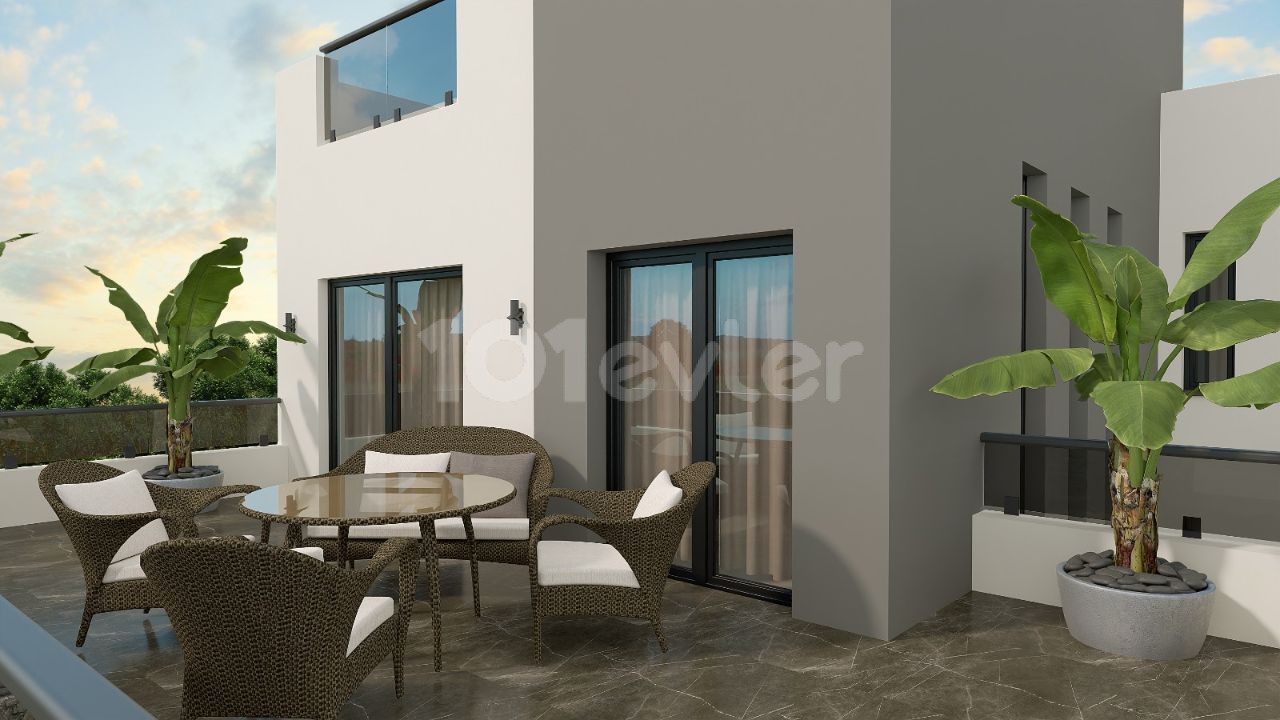 Modern design 4+1 villa with swimming pool for sale in Laptada
