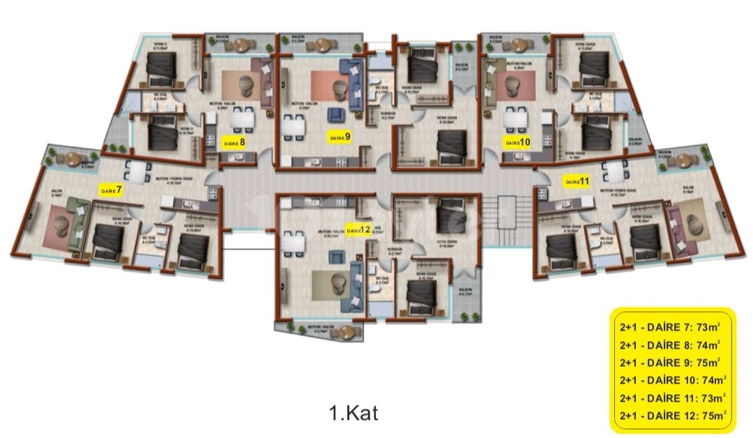 Newly completed 2+1 flats for sale in Lapta