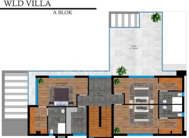 Ultra-luxuriöse 4+1 Villa zu verkaufen in Alsancak