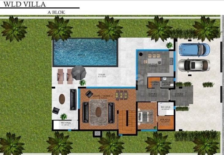 Ultra-luxuriöse 4+1 Villa zu verkaufen in Alsancak