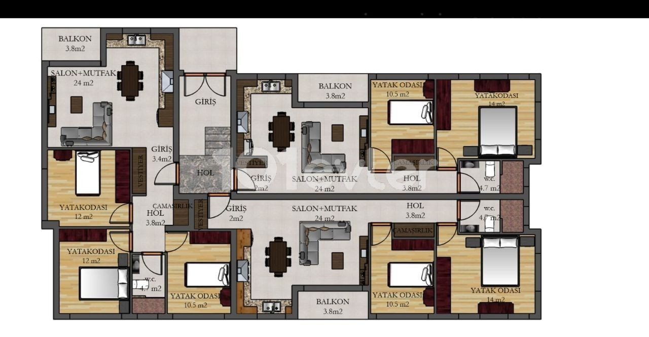 Bezugsfertig in Alsancak 2+1 Neubauwohnung zu verkaufen