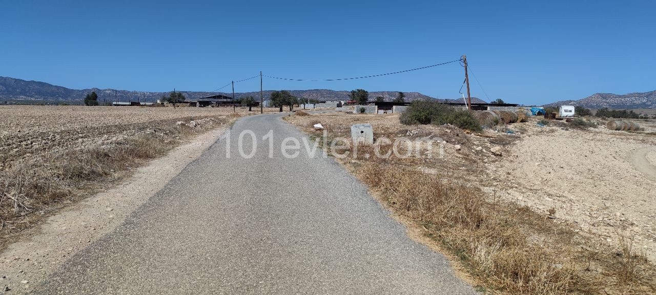 30 minutes to Nicosia, 15 minutes to Famagusta, 4 decares of land, zero to the road, suitable for the construction of a villa. A vehicle is taken as a down payment. ** 