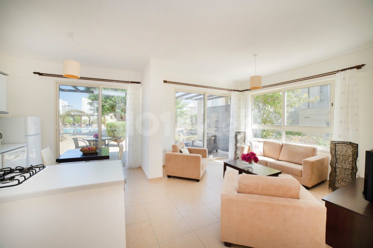 Spacious Fully Furnished Terraced Apartment in Front of the Ground Floor Garden Pool in Esentepe, Kyrenia ** 