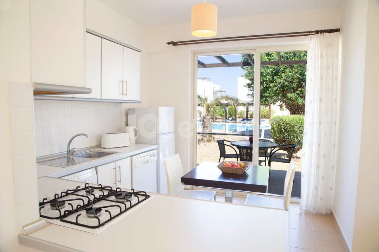 Spacious Fully Furnished Terraced Apartment in Front of the Ground Floor Garden Pool in Esentepe, Kyrenia ** 