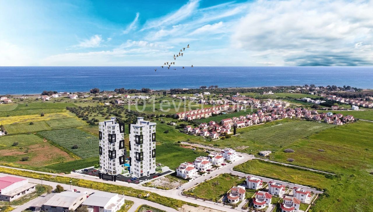 1+1 und 2 + 1 Wohnungen zum Verkauf mit Blick auf die Berge und das Meer in Gärten ** 