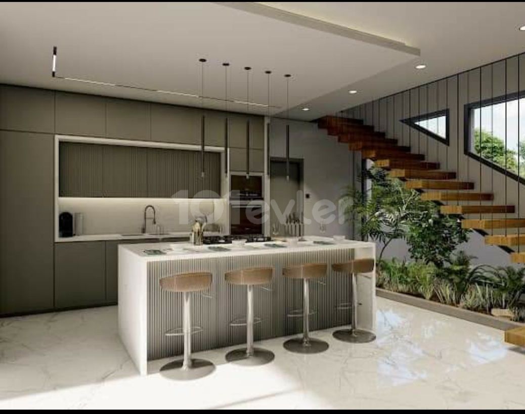 3+1 Villa with Private Swimming Pool for Sale Opposite Salamis Hotel, Delivered in Yenibogazici in 2023 ** 