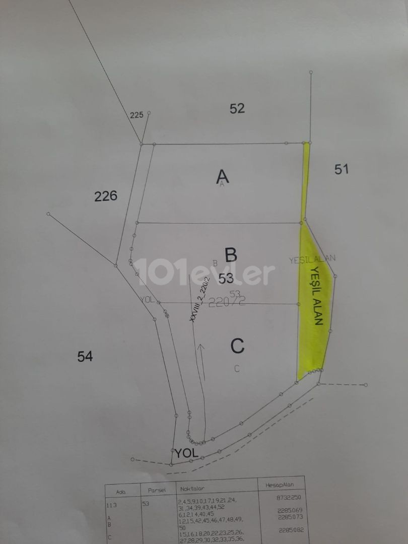 LEFKE ÜNİVERSİTESİ SINIRINDA 30M MESAFEDE FASIL96 GEÇERLİ İMARLI İLE (2+1) 65M2'LİK 59 DAİRE YAPILABİLİR İMARI İLE MÜKEMMEL FIRSAT ARSA 