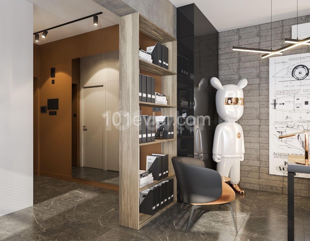 42 m² Großraumbüro, Dusche und WC im Kyrenia Center