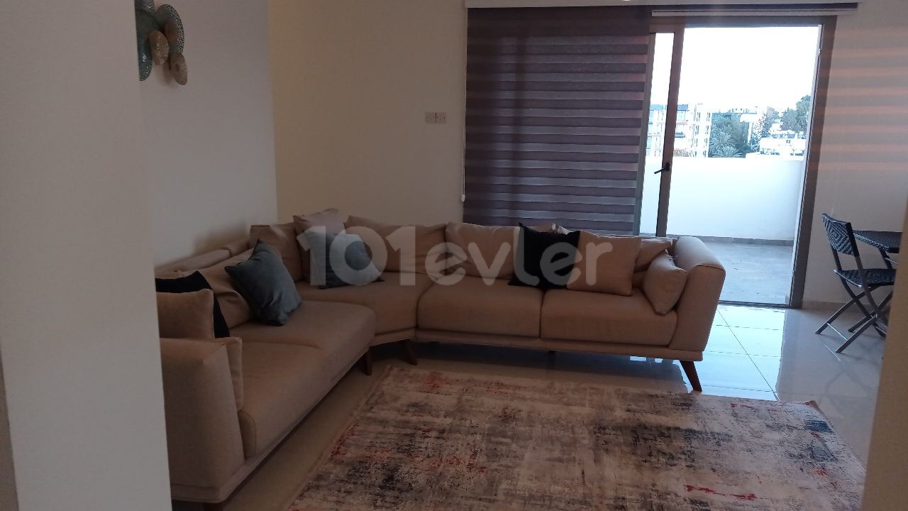 Stylishly designed in a central location in Yenişehir region, 2+1 furnished penthouse with unique views.   ** 