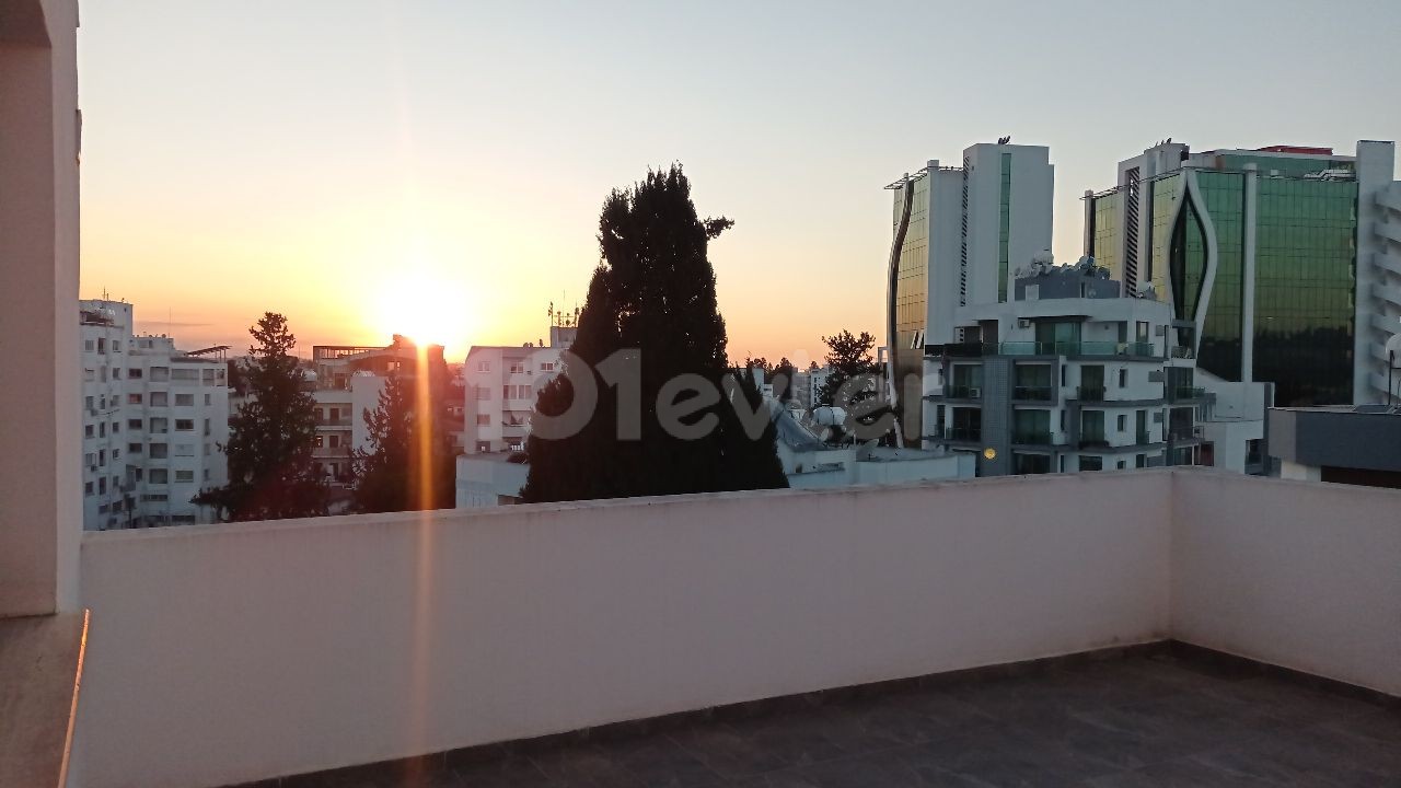 Stylishly designed in a central location in Yenişehir region, 2+1 furnished penthouse with unique views.   ** 