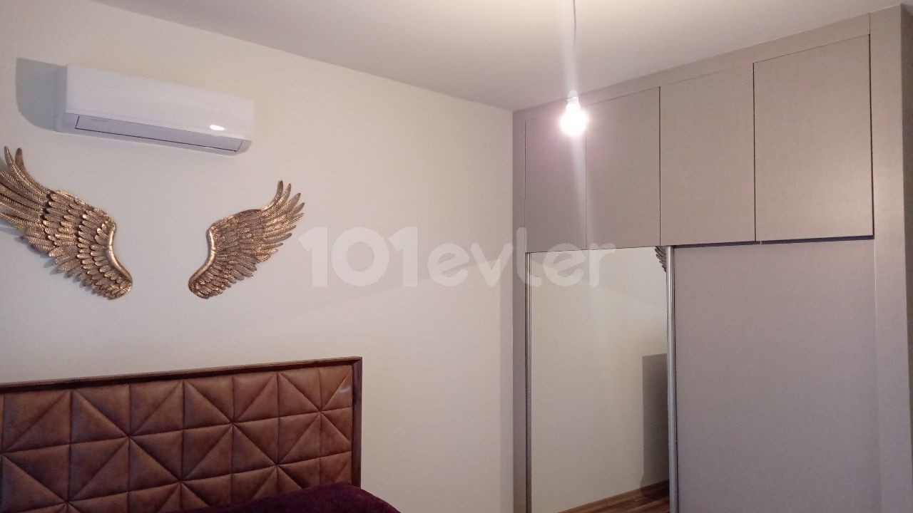 Stylishly designed in a central location in Yenişehir region, 2+1 furnished penthouse with unique views.   ** 