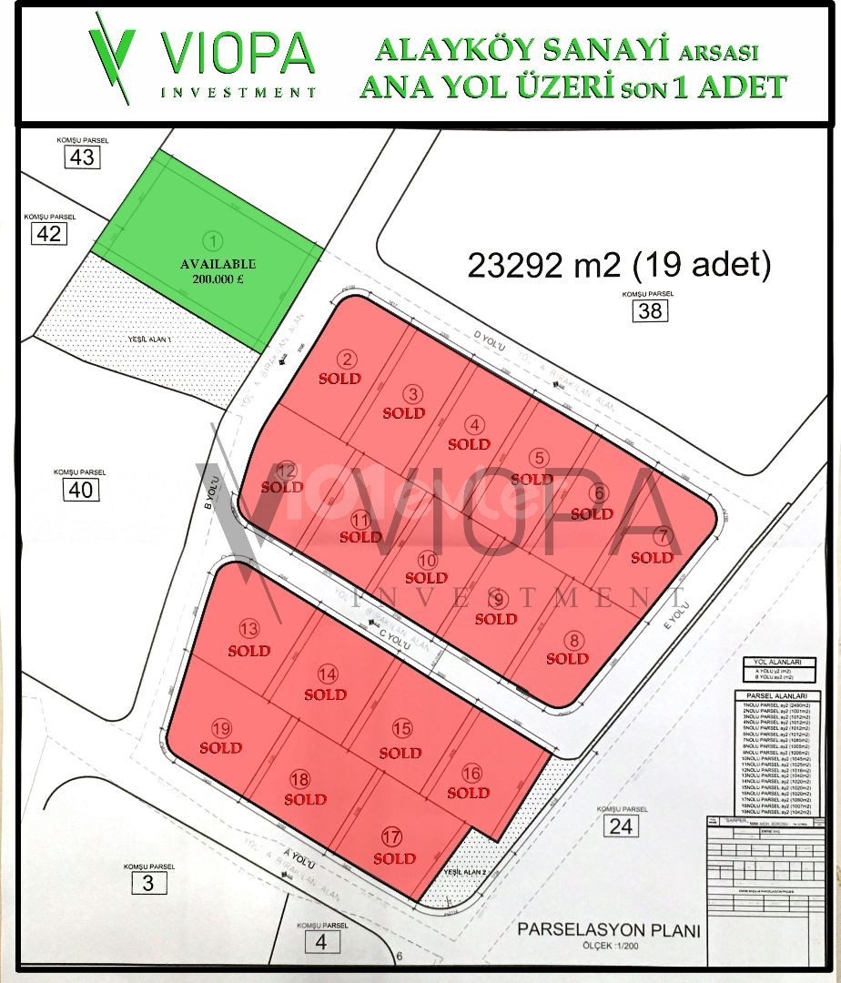 1 ADS 2490 M2 INDUSTRIALGELÄNDE in der Nähe der Alayköy-Hauptstraße 