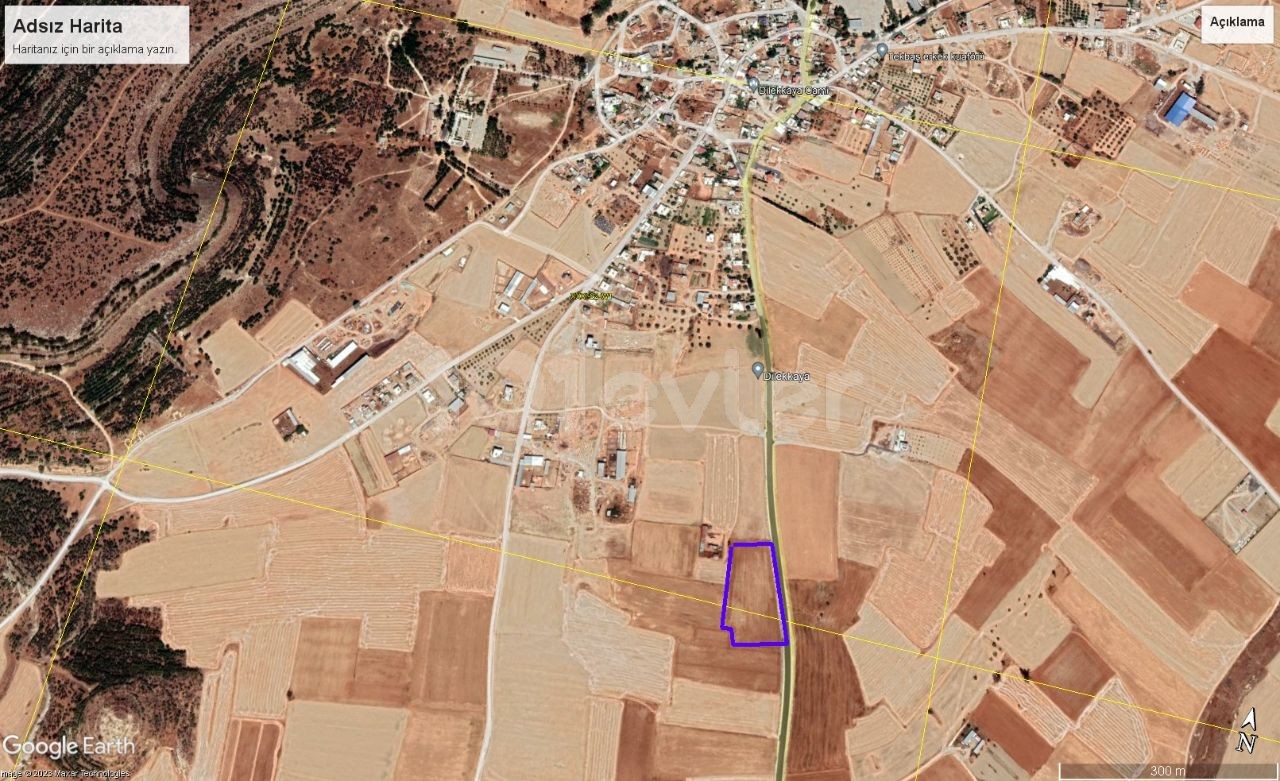 8 ACREAGE TURKISH TITLE FIELD FOR SALE IN DILEKKAYA NICOSIA 