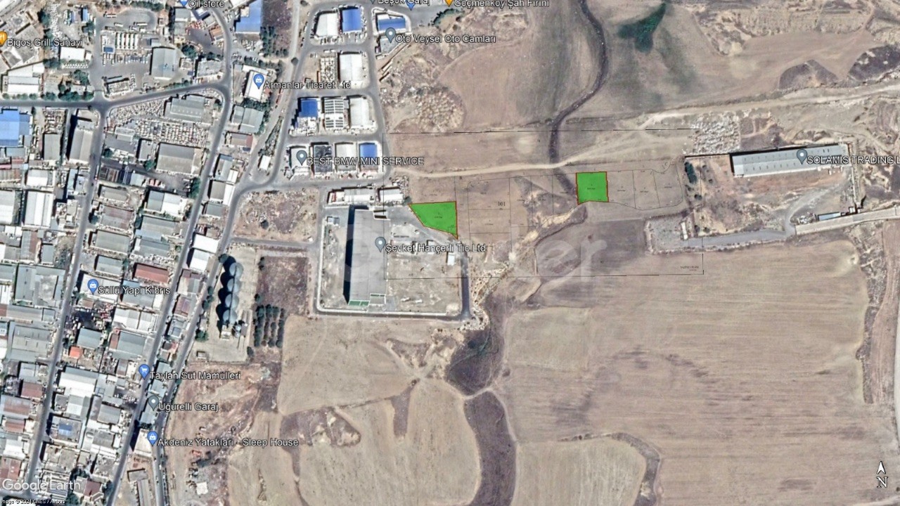 Grundstück mit türkischem Kopf zum Verkauf im Industriegebiet Nikosia