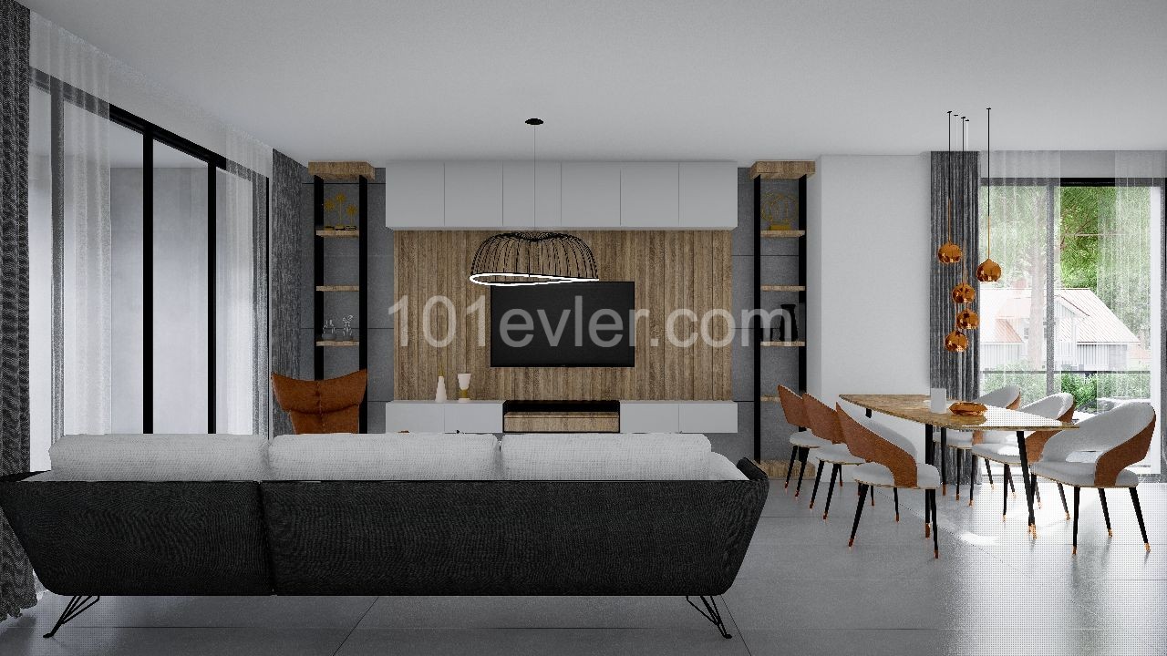 2 +1 Apartments with lux Terrace with Turkish Cob for Sale in Ortakoy Villas Area ** 