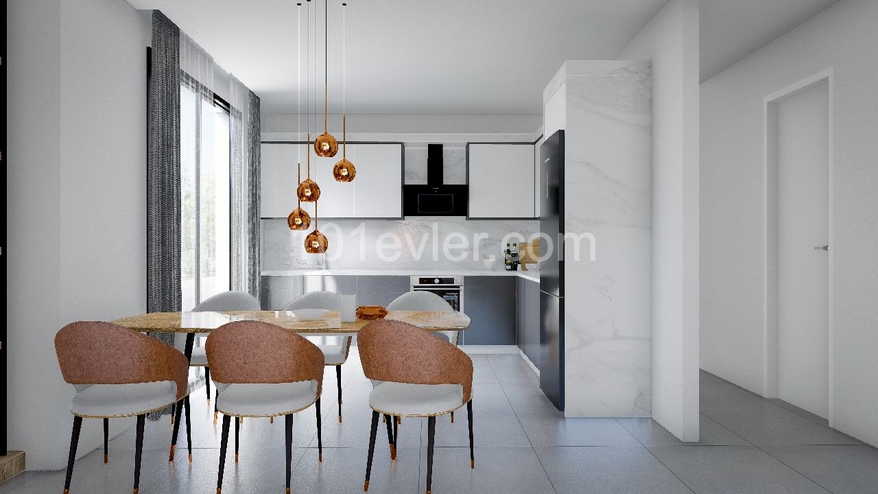 2 +1 Apartments with lux Terrace with Turkish Cob for Sale in Ortakoy Villas Area ** 