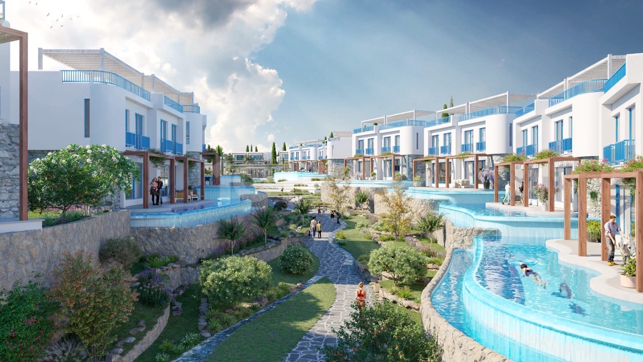 Unique sea front project in Lapta Kyrenia with sandy beach