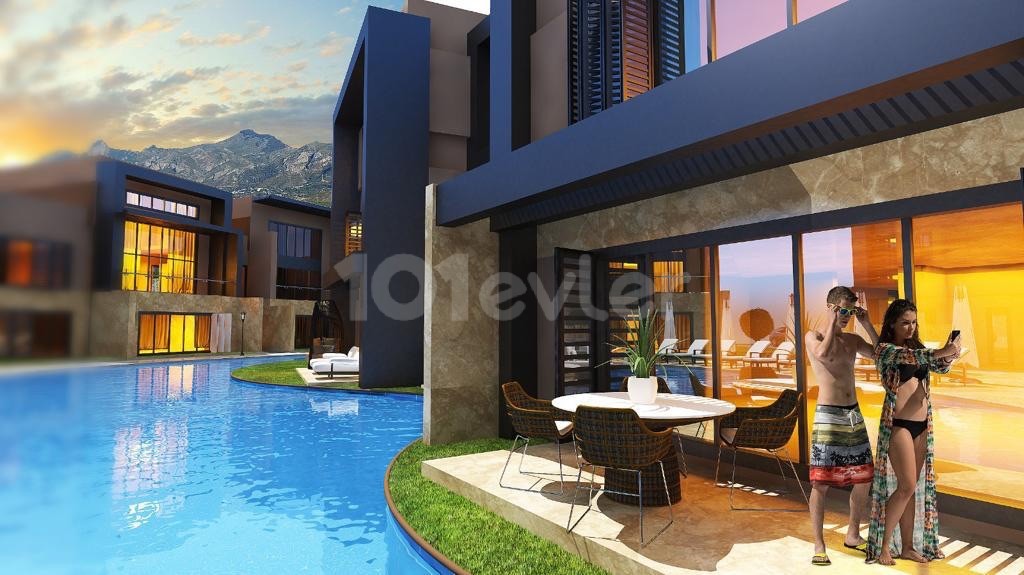 Kervansaray Loft 2+1 Garden Floor Apartment for Sale