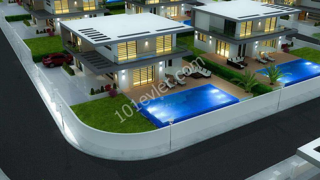 GIRNE EDREMIT , MODERN ARCHITECT, MUSTAKIL VILLA AND INFINITY POOL, SEA AND MOUNTAIN VIEW, 4 BEDROOMS, 245 M2+ 145 M2 TERRACE ** 