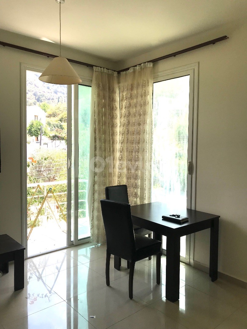 GIRNE ALSANCAK , 1 BEDROOM WITH BALCONY , GREAT VIEWS , PRIVATE TERRACE , FURNISHED , READY TO MOVE IN