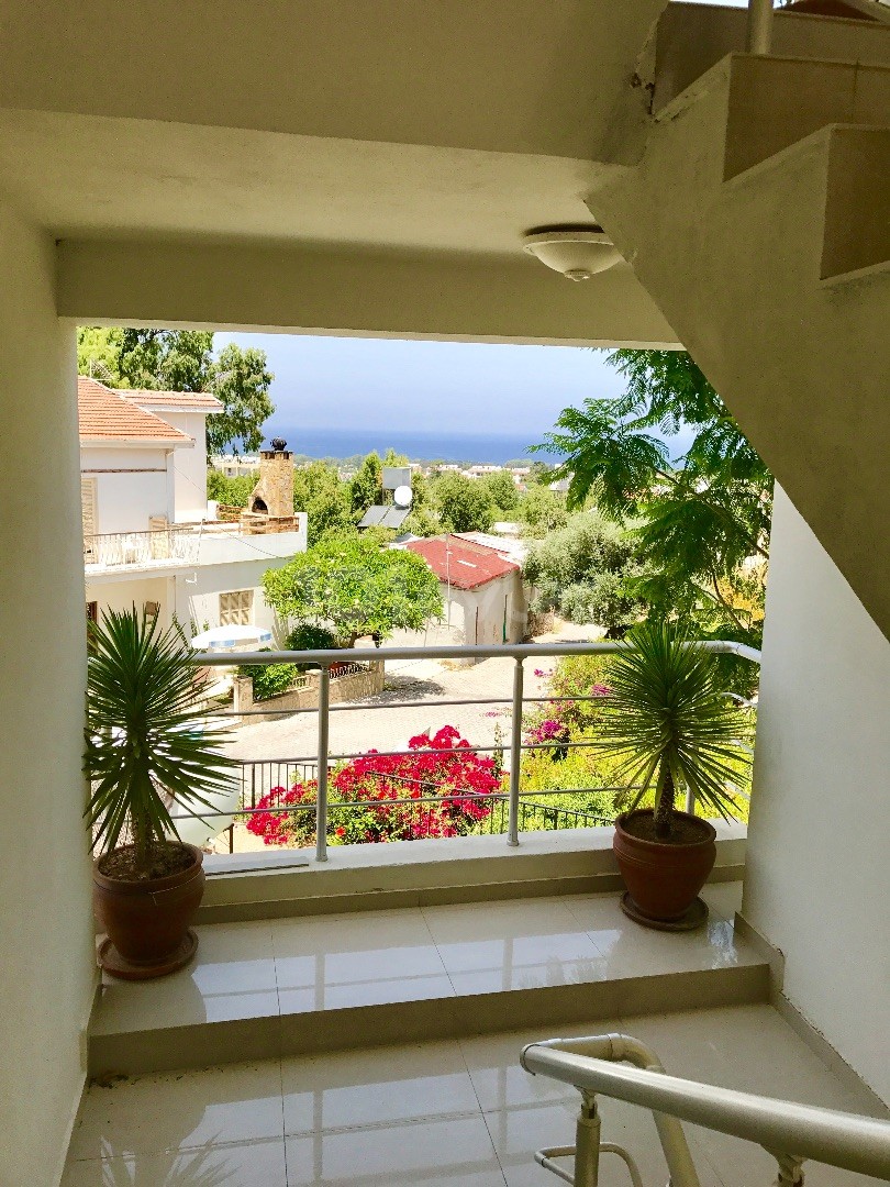 GIRNE ALSANCAK , 1 BEDROOM WITH BALCONY , GREAT VIEWS , PRIVATE TERRACE , FURNISHED , READY TO MOVE IN