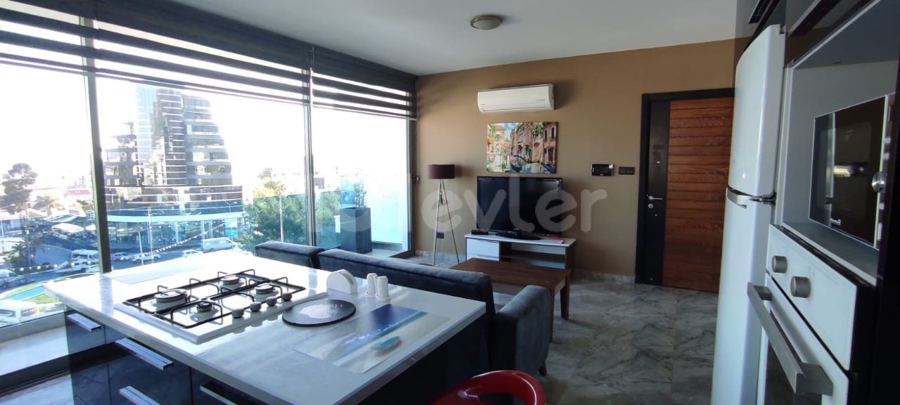 2+1 Furnished Flat For Rent In Apartment With Pool In Kyrenia Center