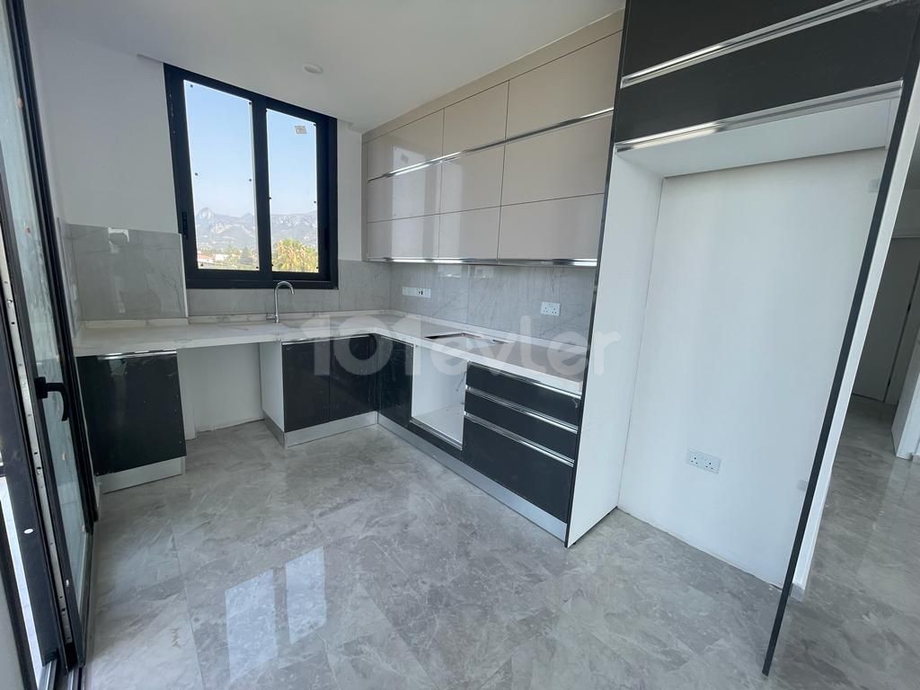 3+1 Residence Flat for Sale in Girne Bellapais with Perfect Sea View, Generator, Parking Lot, Parent Bathroom