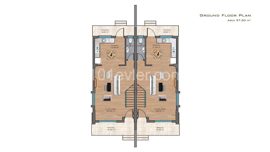 2+1 VILLEN ZUM VERKAUF IN LONG BEACH TE NUR WENIGE GEHMINUTEN VOM MEER ENTFERNT ** 