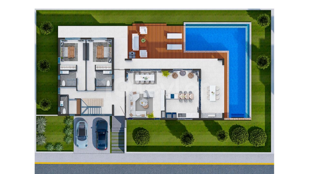 LUXURY ZERO VILLAS WITH 4+1 POOLS FOR SALE IN YENIBOGAZICI ** 