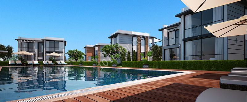 Villas for sale in Alsancak with 3 bedrooms + shared swimming pool + built with high quality materials + modern design + payment plan ** 